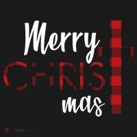 Merry Christmas Plaided Cross USA-Made Doggie Bandana thumb 2
