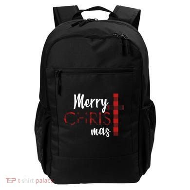 Merry Christmas Plaided Cross Backpack