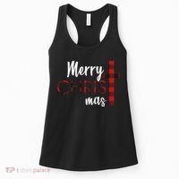 Merry Christmas Plaided Cross Women's Tank Top thumb 0