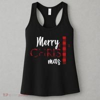 Merry Christmas Plaided Cross Women's Tank Top thumb 3