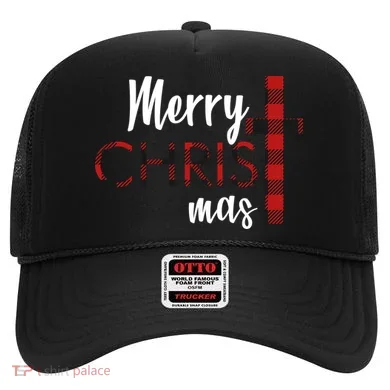Merry Christmas Plaided Cross Hat