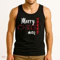Merry Christmas Plaided Cross Tank Top thumb 3