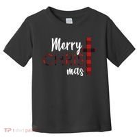 Merry Christmas Plaided Cross Toddler T-Shirt thumb 0