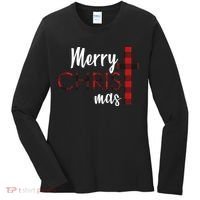Merry Christmas Plaided Cross Women's Long Sleeve Shirt thumb 0