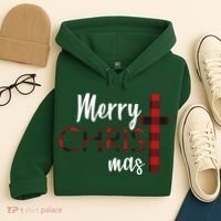 Merry Christmas Plaided Cross Hoodie thumb 4