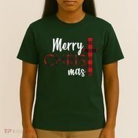 Merry Christmas Plaided Cross T-Shirt thumb 4