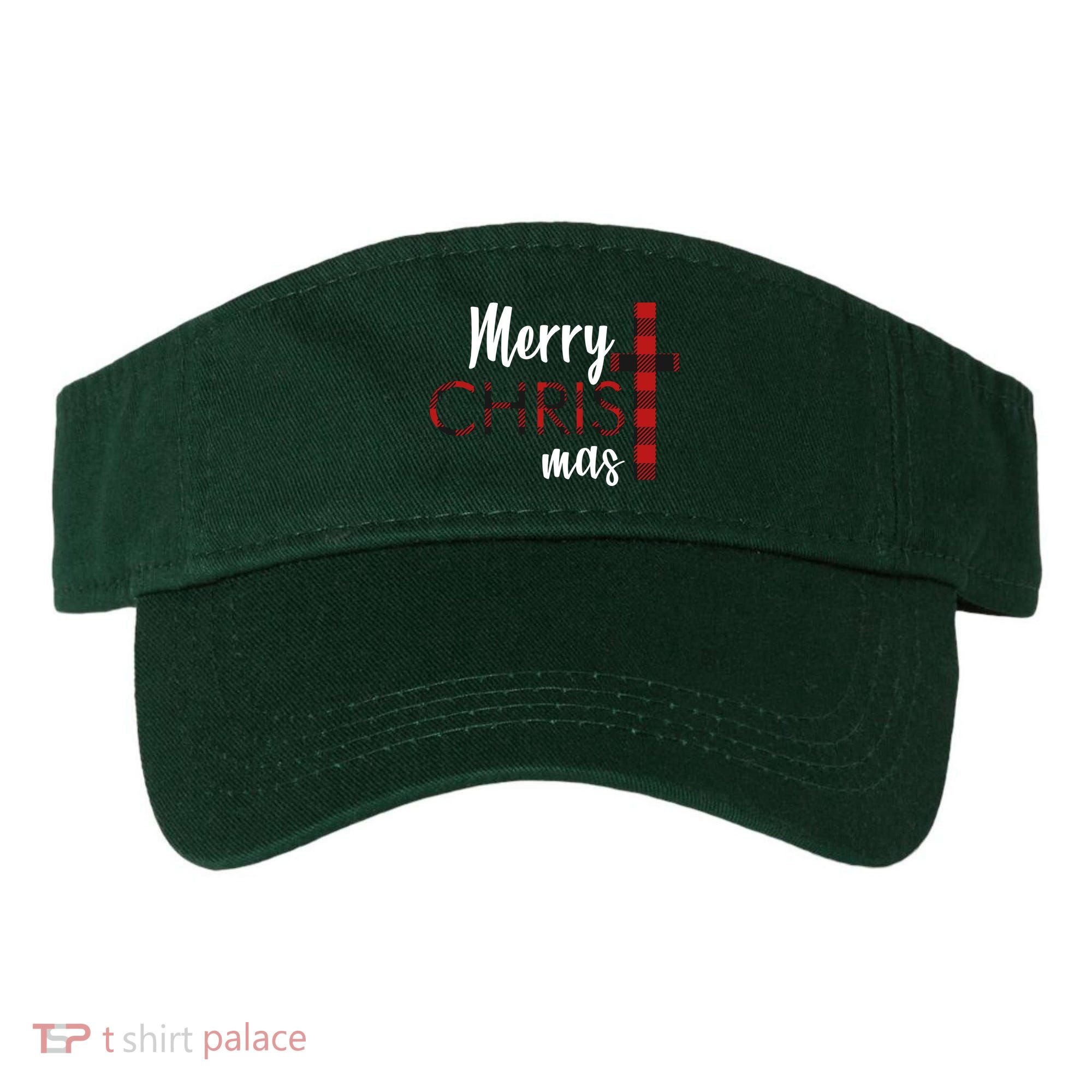 Merry Christmas Plaided Cross Visor