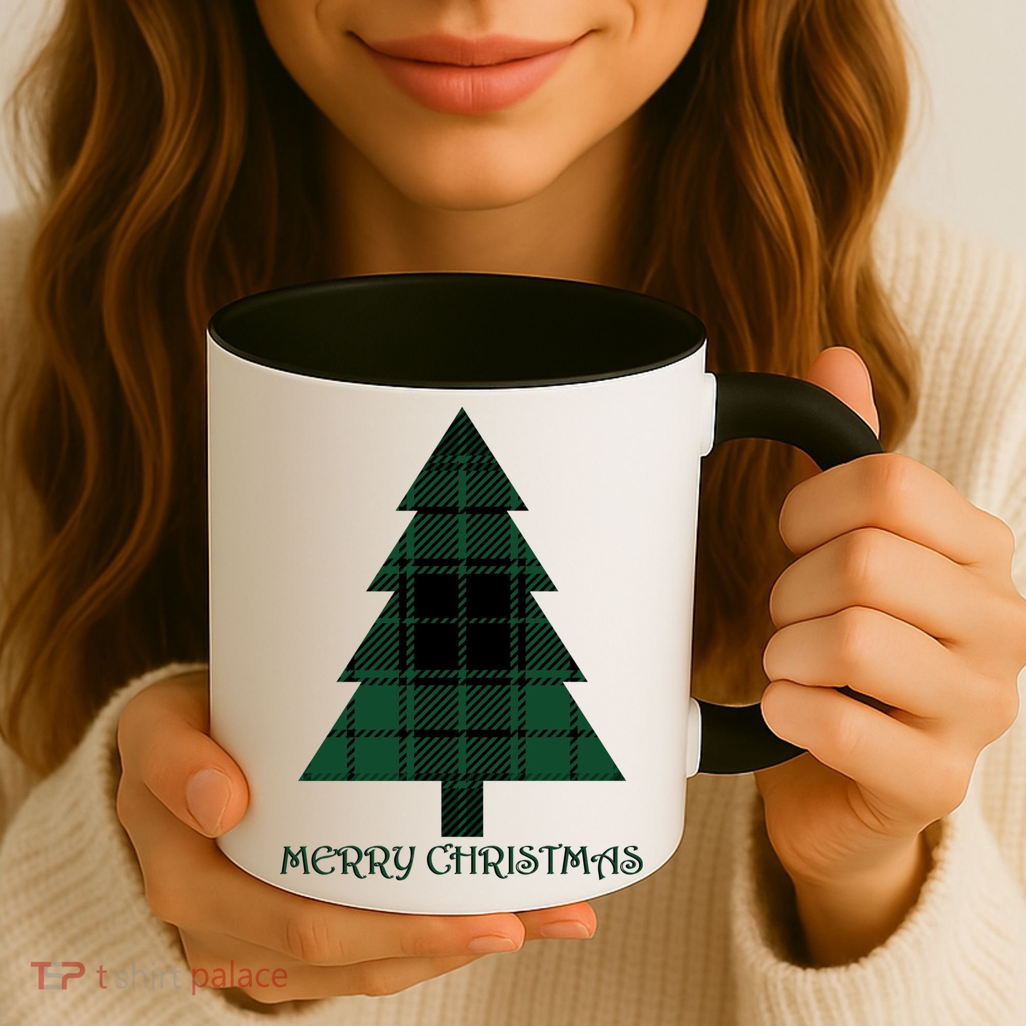 Merry Christmas Plaited Tree Coffee Mug