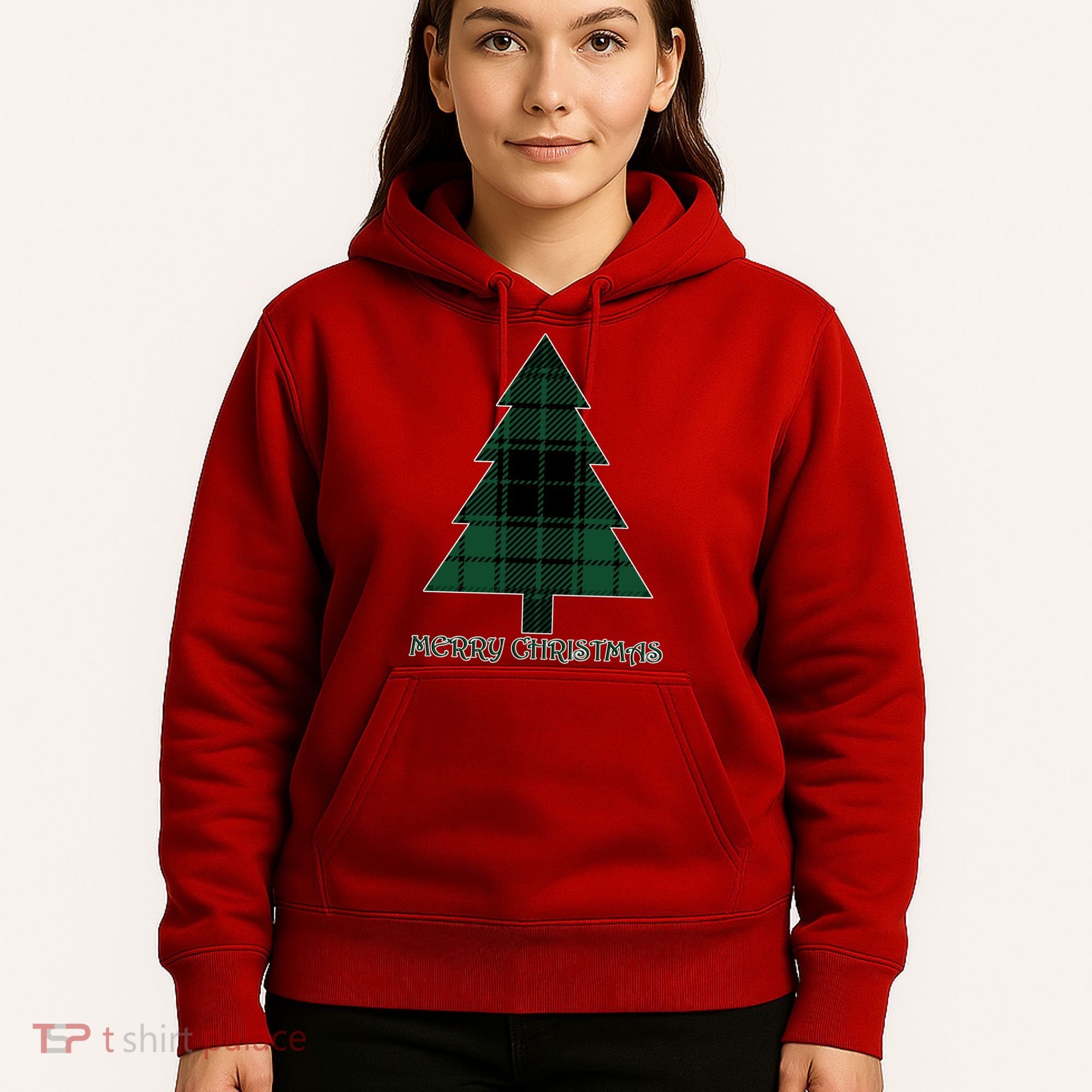 Merry Christmas Plaited Tree Hoodie