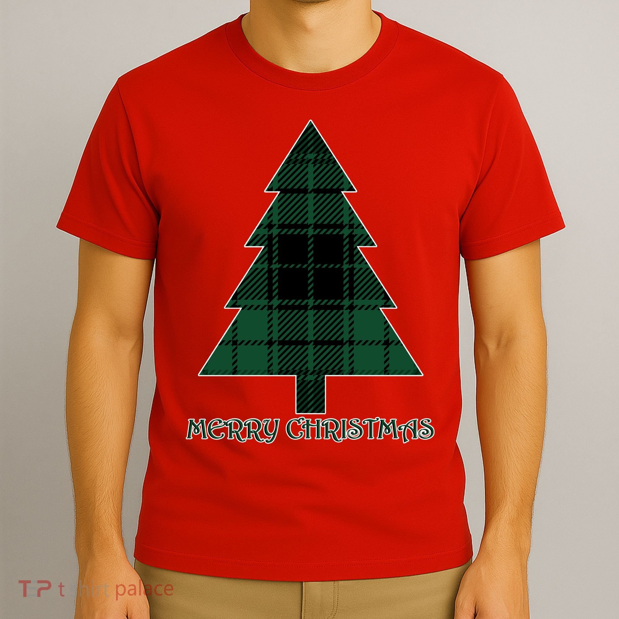 Merry Christmas Plaited Tree T-Shirt