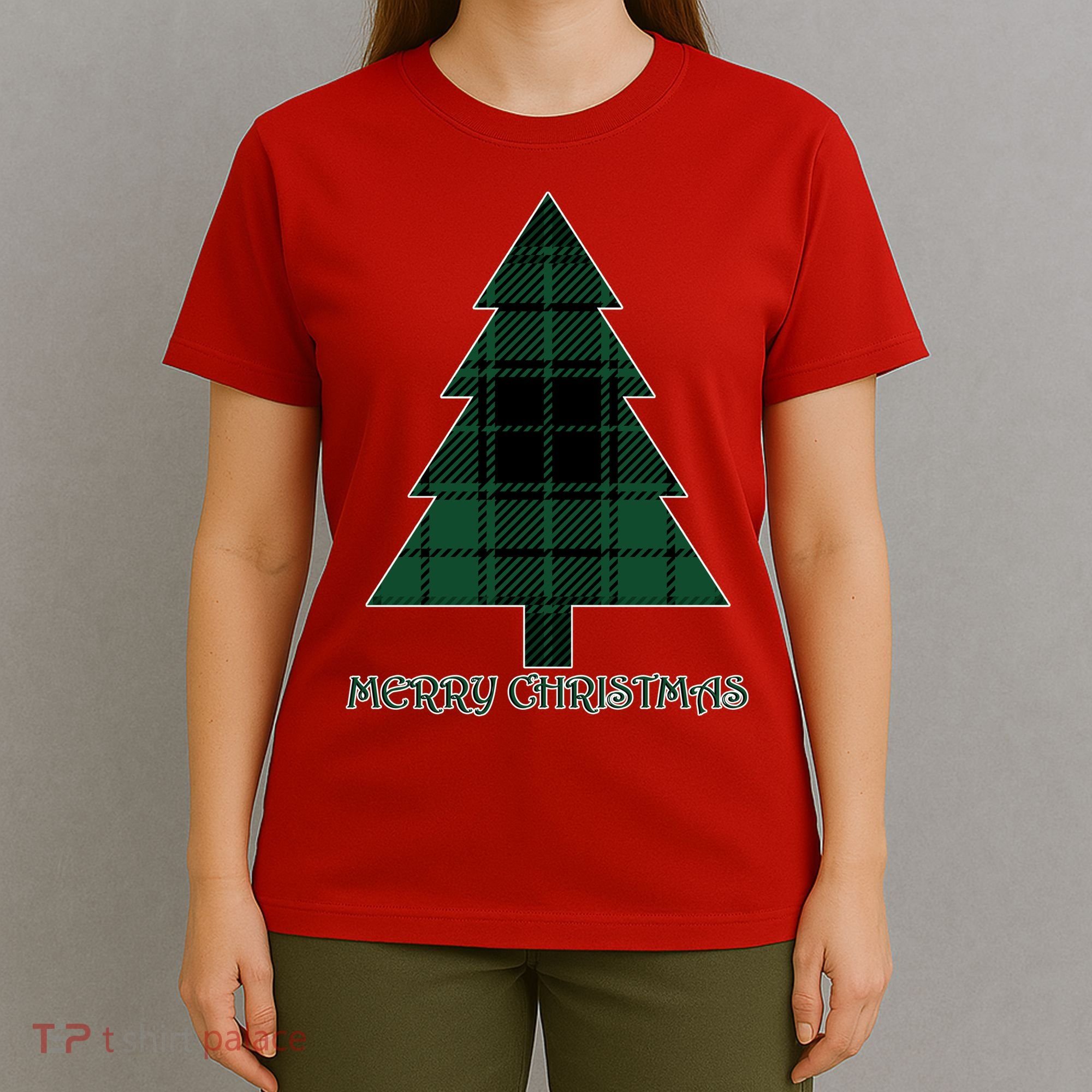 Merry Christmas Plaited Tree T-Shirt