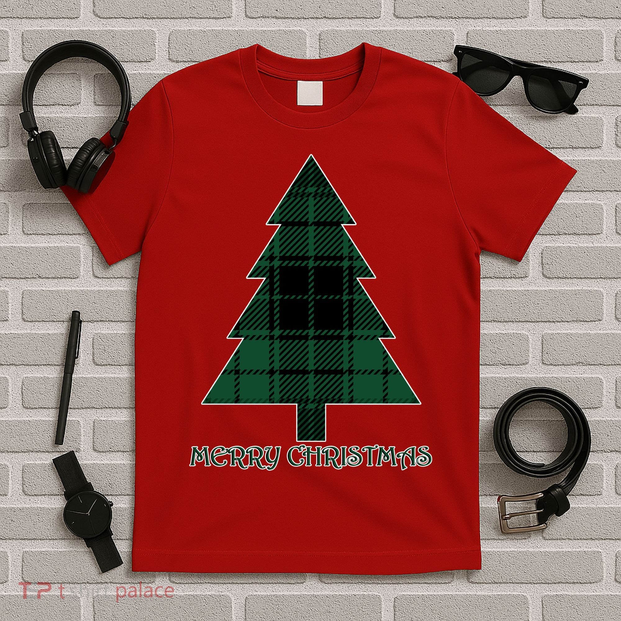 Merry Christmas Plaited Tree T-Shirt