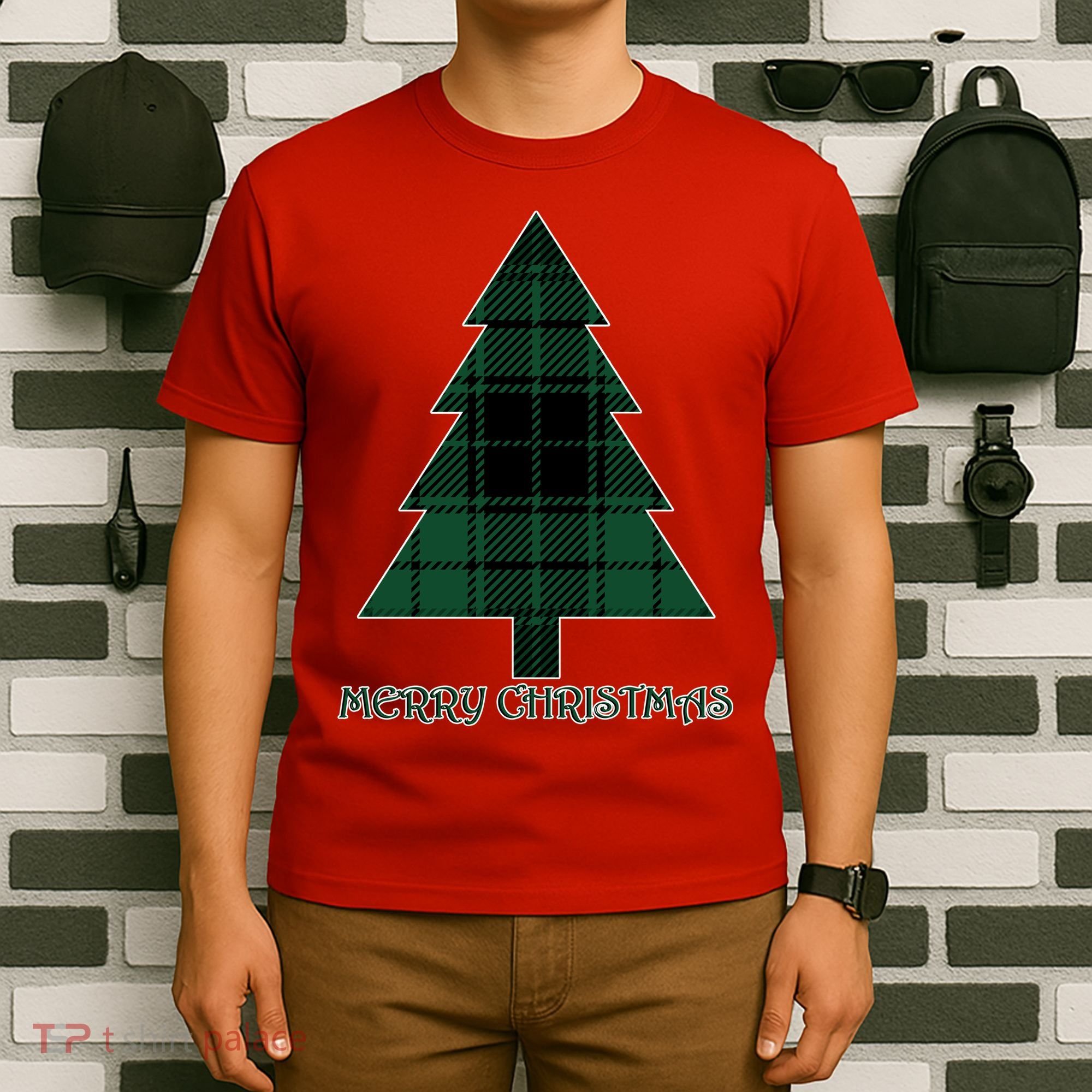 Merry Christmas Plaited Tree T-Shirt