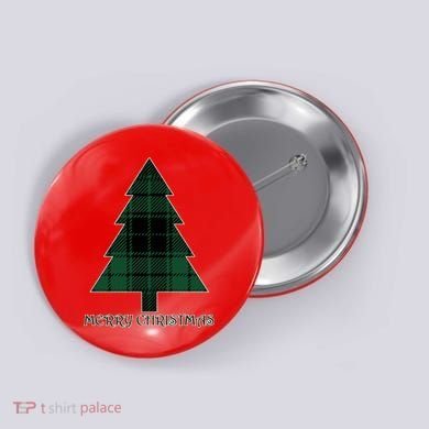 Merry Christmas Plaited Tree Button