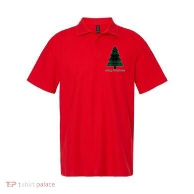 Merry Christmas Plaited Tree Polo