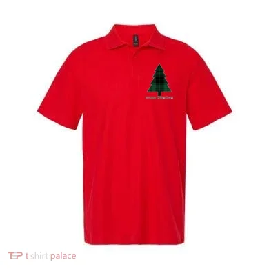 Merry Christmas Plaited Tree Polo