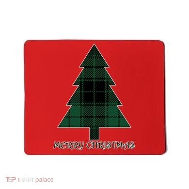 Merry Christmas Plaited Tree Mousepad