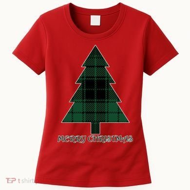 Merry Christmas Plaited Tree Women's T-Shirt