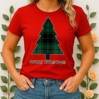 Merry Christmas Plaited Tree Women's T-Shirt thumb 2