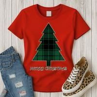 Merry Christmas Plaited Tree Women's T-Shirt thumb 3