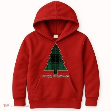 Merry Christmas Plaited Tree Kids Hoodie