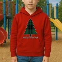 Merry Christmas Plaited Tree Kids Hoodie thumb 2