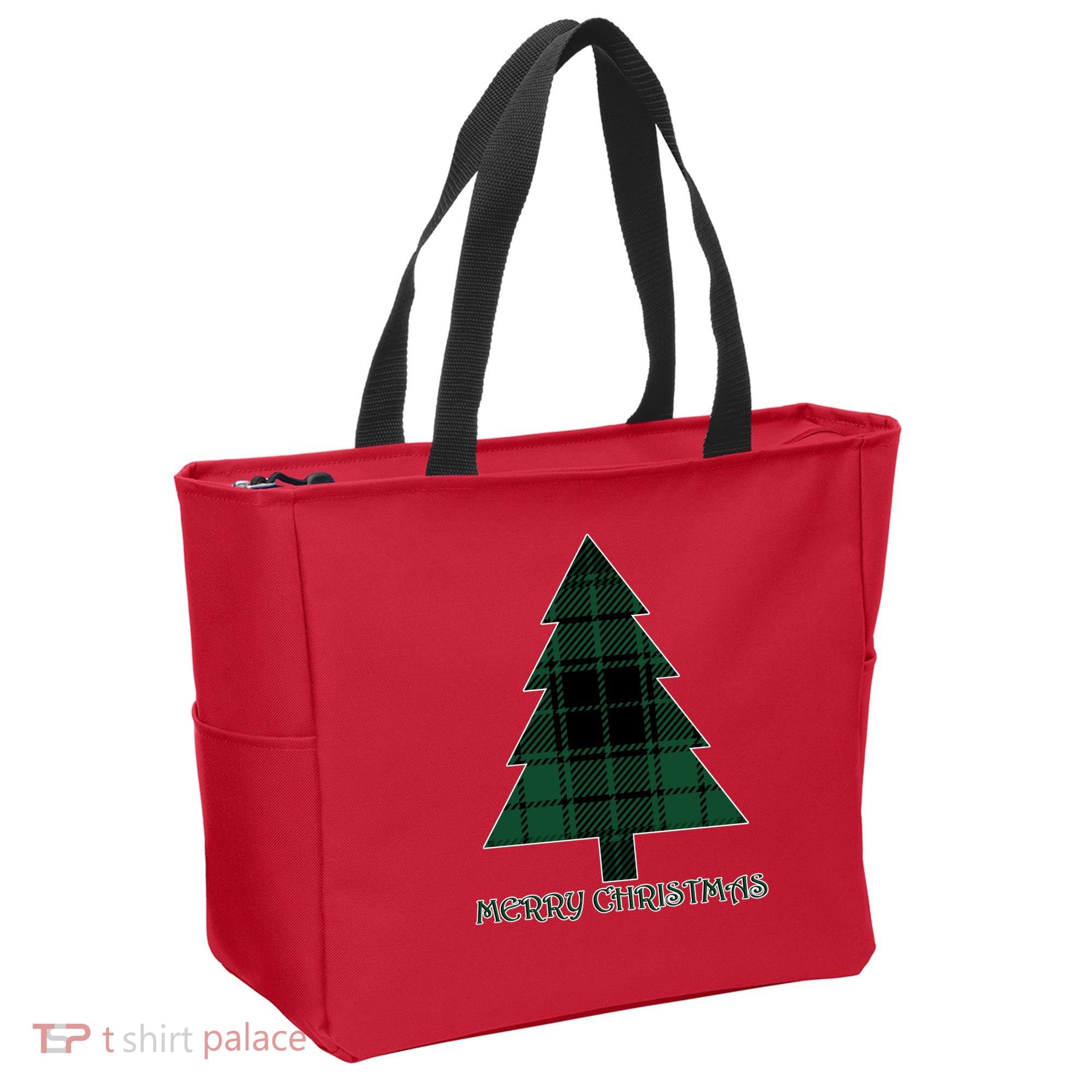 Merry Christmas Plaited Tree Tote Bag