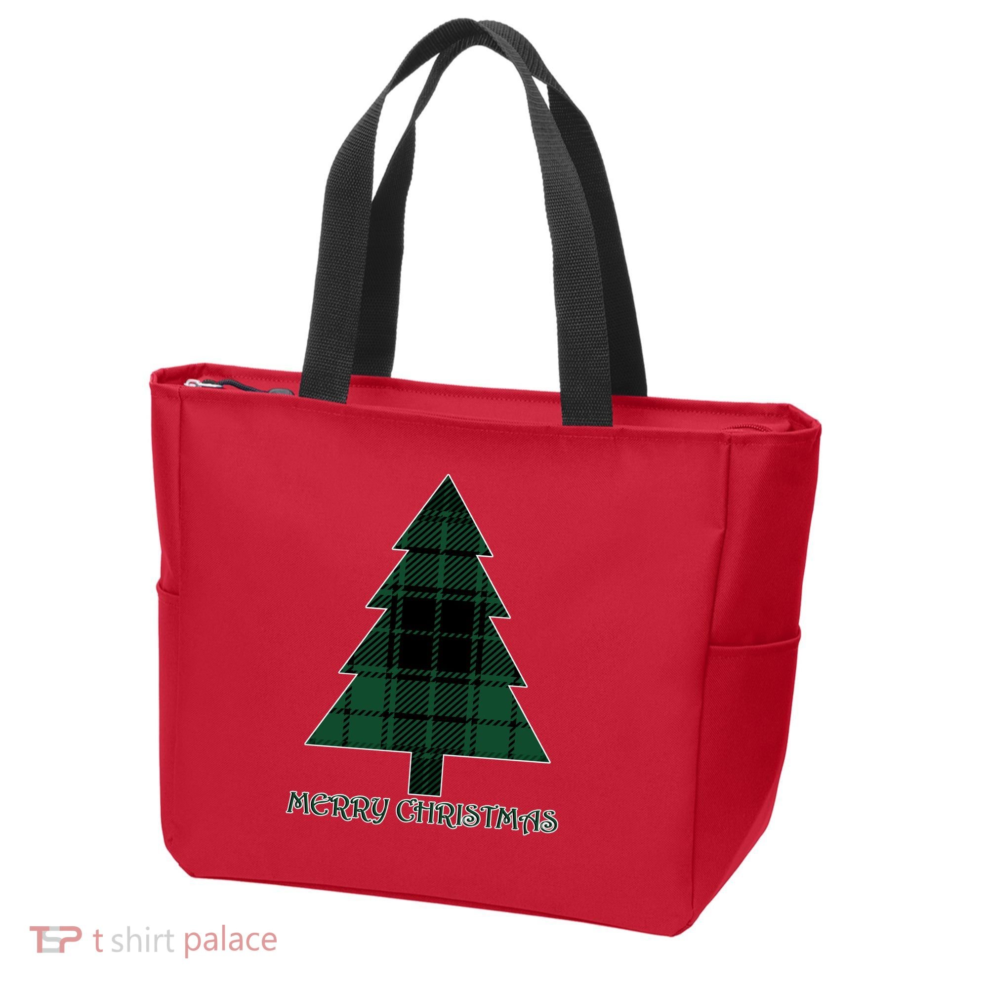 Merry Christmas Plaited Tree Tote Bag