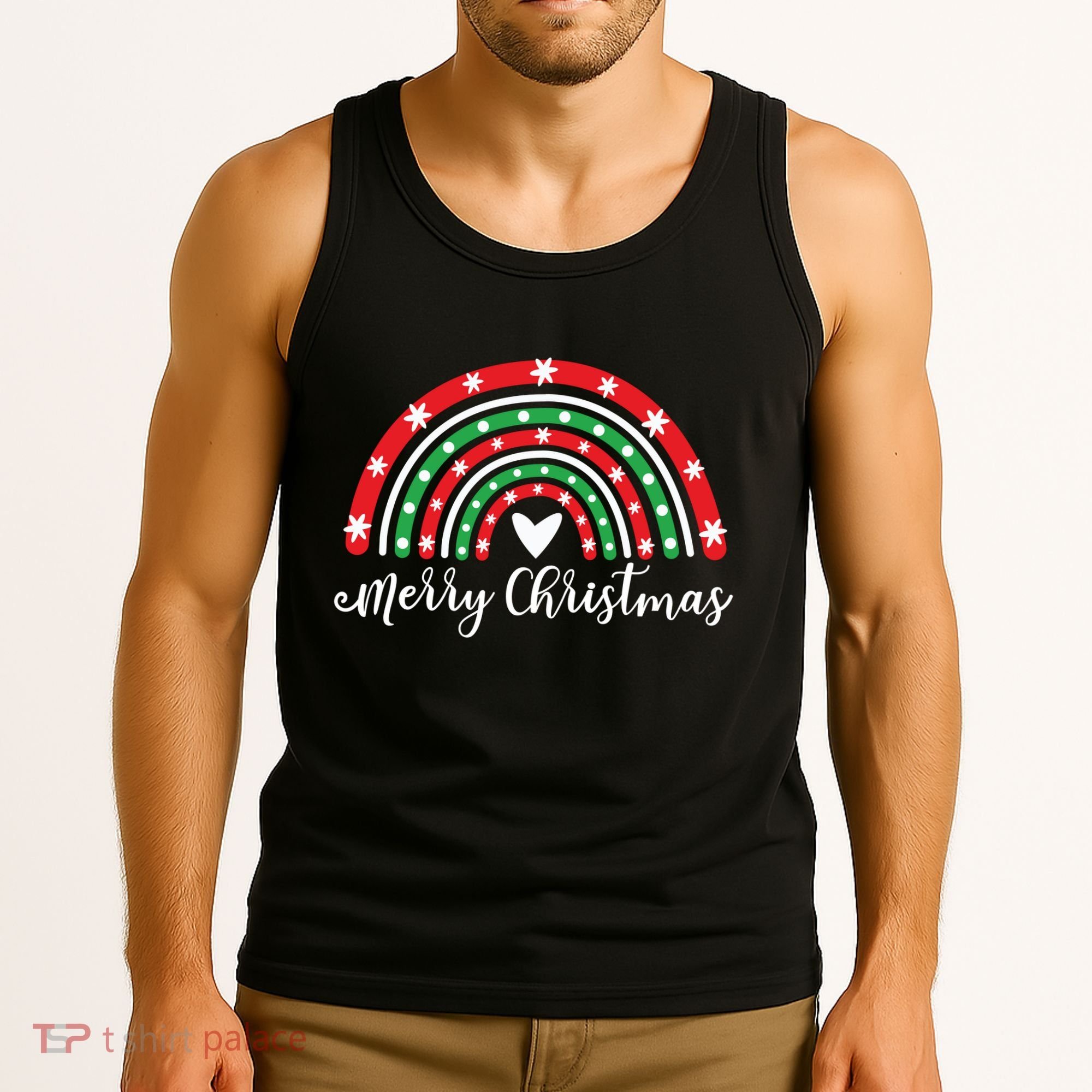 Merry Christmas Rainbow Tank Top