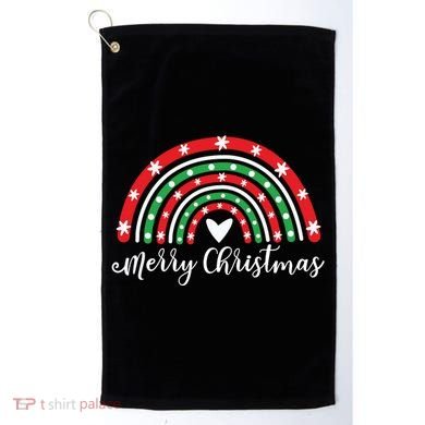 Merry Christmas Rainbow Golf Towel