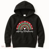 Merry Christmas Rainbow Kids Hoodie thumb 0