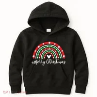 Merry Christmas Rainbow Kids Hoodie thumb 0