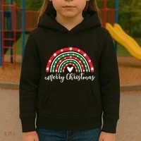 Merry Christmas Rainbow Kids Hoodie thumb 3