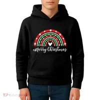 Merry Christmas Rainbow Kids Hoodie thumb 4
