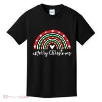 Merry Christmas Rainbow Kids T-Shirt thumb 0