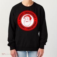 Merry Christmas Santa Claus Distressed Stamp of Approval Women's Sweatshirt thumb 0