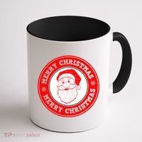 Merry Christmas Santa Claus Distressed Stamp of Approval Coffee Mug thumb 1