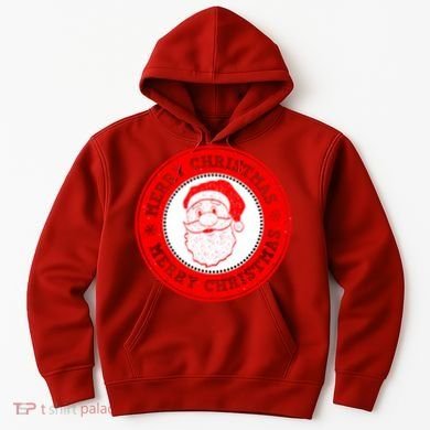 Merry Christmas Santa Claus Distressed Stamp of Approval Hoodie