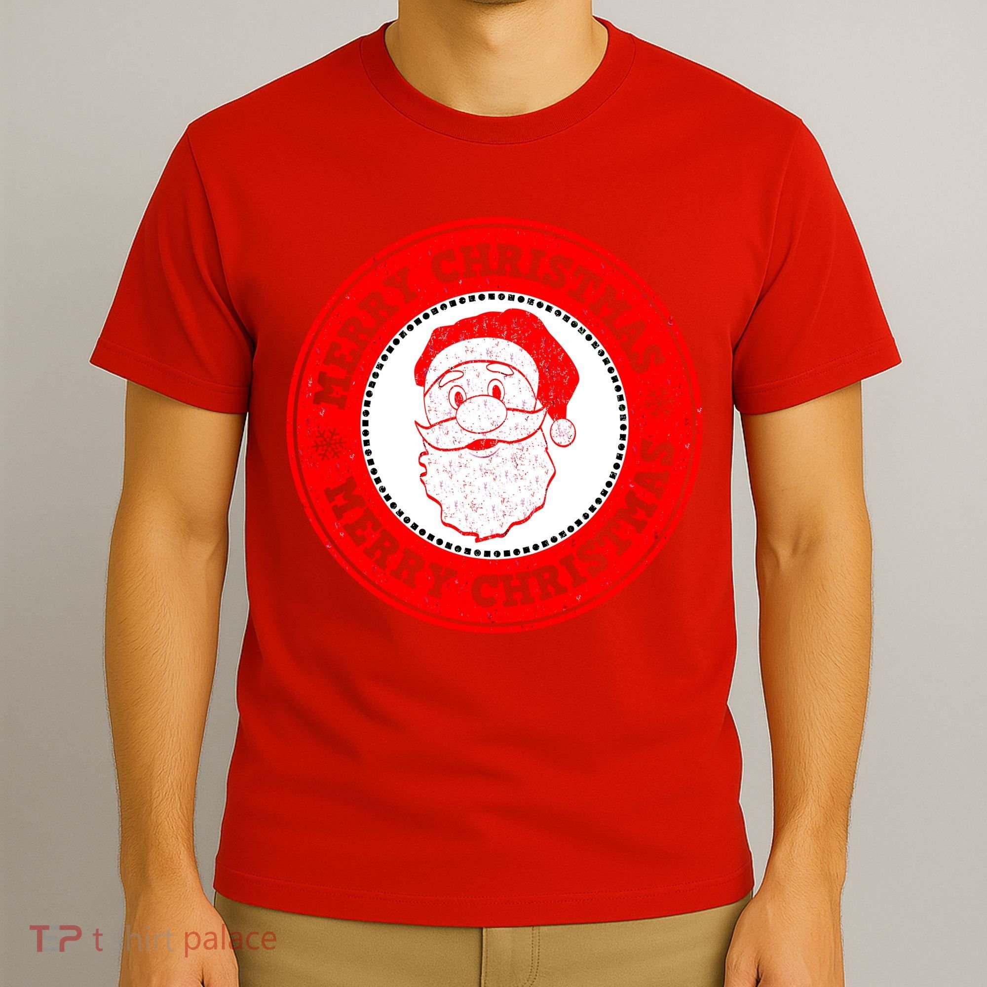 Merry Christmas Santa Claus Distressed Stamp of Approval T-Shirt