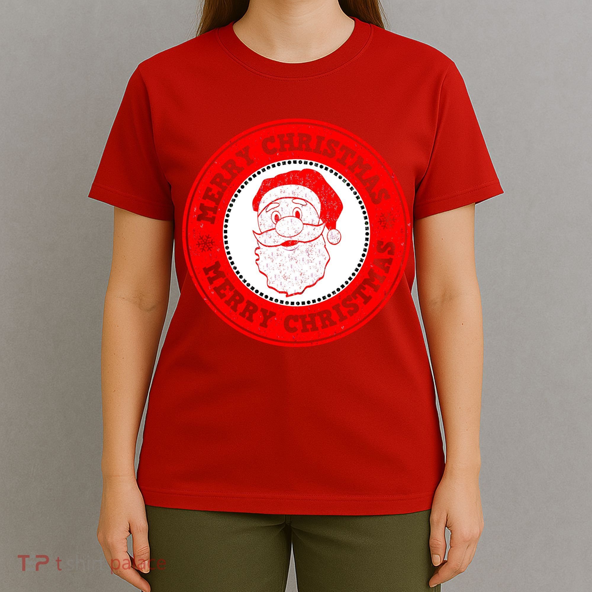 Merry Christmas Santa Claus Distressed Stamp of Approval T-Shirt