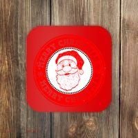 Merry Christmas Santa Claus Distressed Stamp of Approval Coaster thumb 0