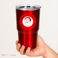 Merry Christmas Santa Claus Distressed Stamp of Approval Tumbler thumb 2