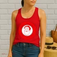 Merry Christmas Santa Claus Distressed Stamp of Approval Women's Tank Top thumb 2