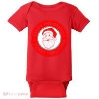 Merry Christmas Santa Claus Distressed Stamp of Approval Baby Bodysuit thumb 0