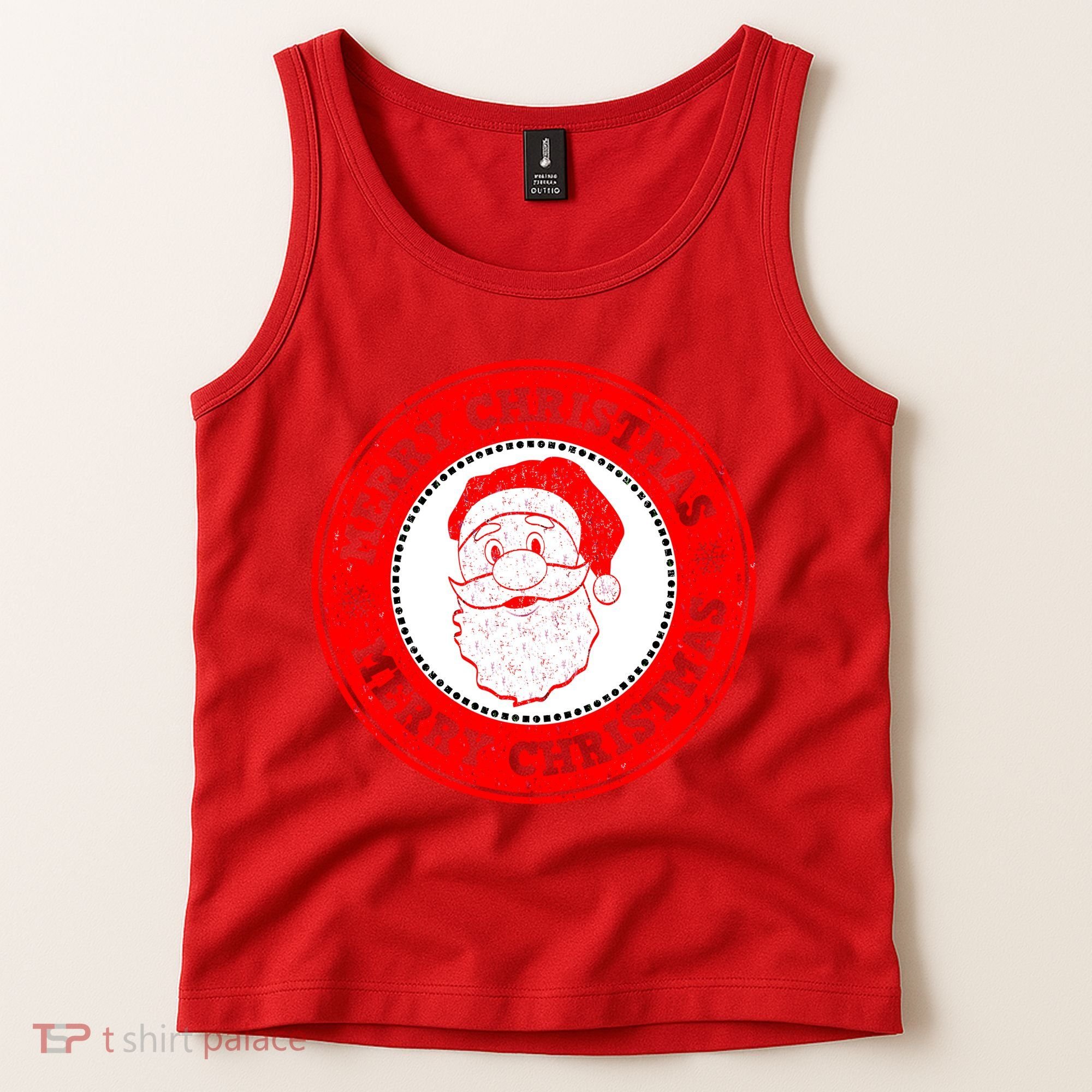 Merry Christmas Santa Claus Distressed Stamp of Approval Tank Top