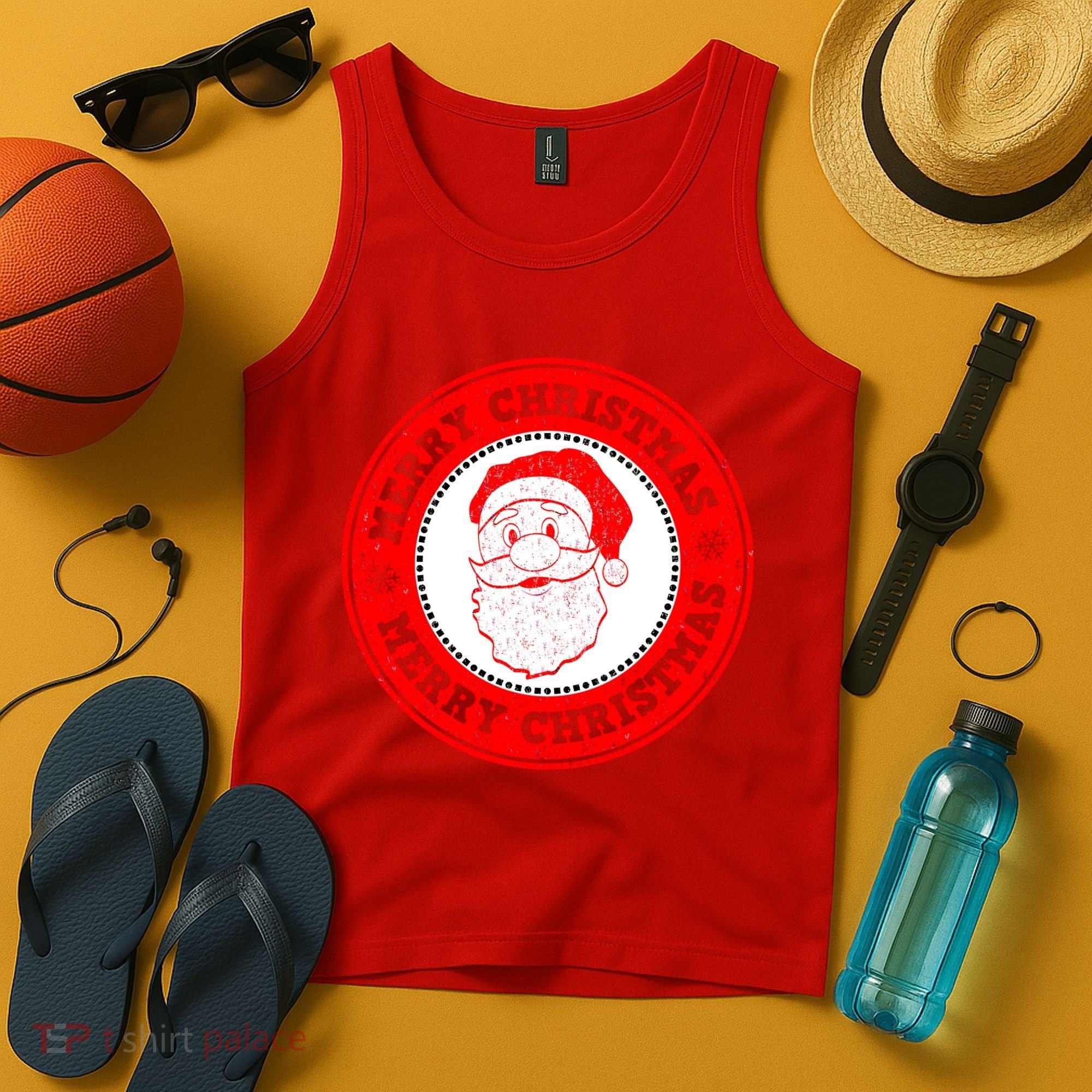 Merry Christmas Santa Claus Distressed Stamp of Approval Tank Top