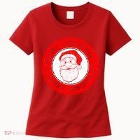 Merry Christmas Santa Claus Distressed Stamp of Approval Women's T-Shirt thumb 0
