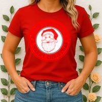 Merry Christmas Santa Claus Distressed Stamp of Approval Women's T-Shirt thumb 2