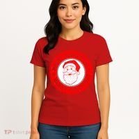Merry Christmas Santa Claus Distressed Stamp of Approval Women's T-Shirt thumb 4