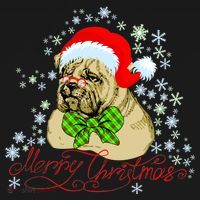 Merry Christmas Santa Pug Hoodie thumb 2